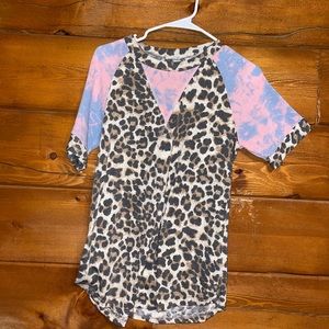 Leopard/ Tie-dye shirt